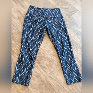 Nike Power Legend Capri S Teal Blue Cube Print Crop Pant Legging